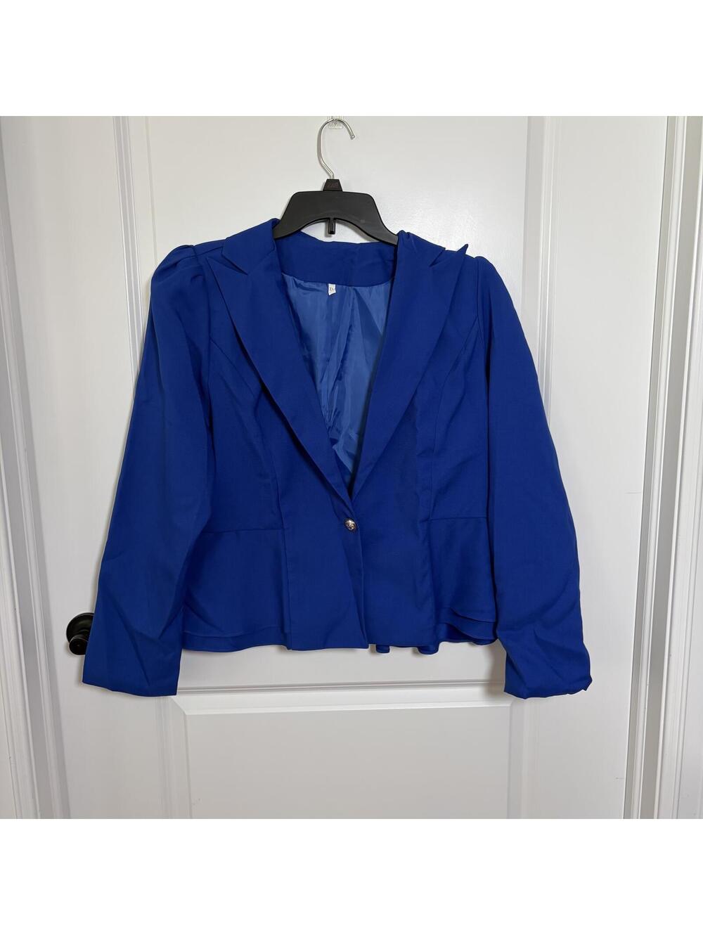 Women’s Royal Blue Peplum Blazer Jacket Size XL
